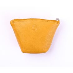 Oxhide Leather Coin Purse , Coin Pouch , Coin Storage Bag 1012 Yellow