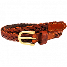 Braided casual Leather Belt WOMEN - Full Grain Leather Belt - Leather Belt Men For Jean - BRD 15mm Oxhide