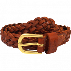 Braided casual Leather Belt WOMEN - Full Grain Leather Belt - Leather Belt Men For Jean -BRD 20 mm Oxhide