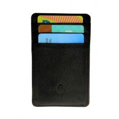 Card Holder Black vertical Grain Leather-3601