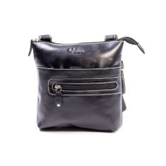 Sling Bag for Women - Crossbody Leather Bag for Men and Women - New Style Small Unisex Leather Handbag - Trendy cross body Sling Bag  - Oxhide 3562 Black