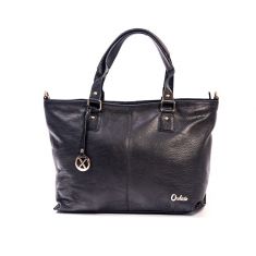 Large Tote Bag for Women - Designer handbag made of Real Leather - A4 Size - Black - OX04 - Oxhide