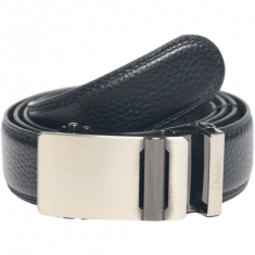 Real Leather Ratchet Belt 30mm or 3 cm- Men Leather Belt with Auto Lock Buckle - TRACK BELT - Auto Lock Black Belt - ABB2J Black