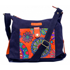 Oxhide Canvas Leather black sling bag - Multicoloured -Oxhide 5574