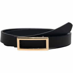 Belt Women 20mm width- Gold buckle Women belt in Full Grain Leather -Designer Ladies Leather Belt in Black Color - Oxhide D6 20MM