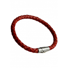 Oxhide Leather Bracelet Braided Rust - Oxhide 5mm width