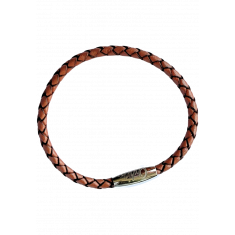 Oxhide Leather Bracelet Braided Brown- Oxhide 4mm width