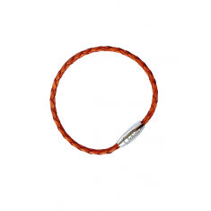 Oxhide Leather Bracelet Braided Rust - Oxhide 3mm width