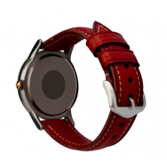 Leather watch strap Red Silver 18,20,22 mm OXHIDE