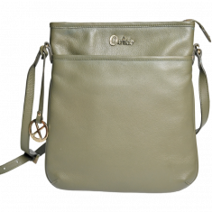 Real Leather womens Sling Bag - Messenger Bag -10003G OLIVE GREEN