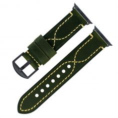 Leather Apple Watch Strap Green - Blk Buckle 38,40,41 / 42,44,45 mm - OXHIDE