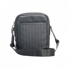Leather Messenger Bag - Full Grain Leather Fabric Sling Bag -Leather Sling Bag for Men Black - Oxhide J0045