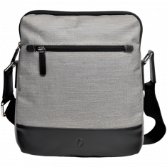 Leather Messenger Bag - Full Grain Leather Fabric Sling Bag -Leather Sling Bag for Men Grey - Oxhide J0047