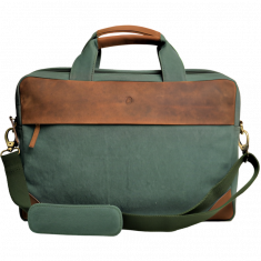 Canvas leather Office Bag for Men - Canvas Laptop Bag Men - Leather Briefcase for Men - Messenger Bag for Men - Men's Handbag Casual - Oxhide J0043