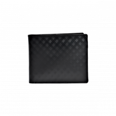 Black Men wallet - Full Grain Leather Wallet- Brenda Wallet - DW5 Black Oxhide