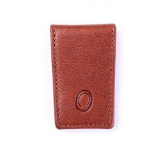 Slim Money Clip for Men and Women  - Full Grain Leather money clip - ER07 Oxhide Tan