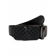 Automatic Black Leather Belt - Real Leather Ratchet Belt - Men Leather Belt with Auto Lock Buckle - TRACK BELT - Auto Lock Black Belt  ABB5C Oxhide 