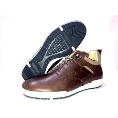 Mid High Leather Sneakers - SHO180145 - Dark Brown