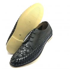 Casual Smart Braided Leather Shoes BLACK	