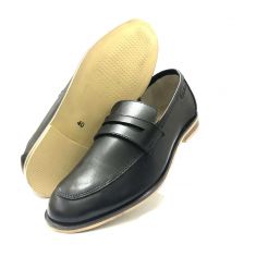 Smooth Black Loafers / Slip Ons - SHO180165	