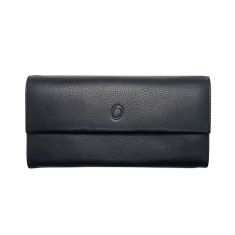 Lady Long Wallet Black - Cow Leather Wallet for Women - Lady Wallet Branded - Oxhide J0016 Black