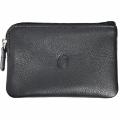 Leather Card Holder - Leather Key Pouch - Leather Coin Pouch - Leather Coin Case - Oxhide Black J0053