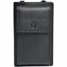 Lady Long Wallet Black - Cow Leather Phone Bag - Sonny - Top Grain Leather -OXHIDE J0056 Black