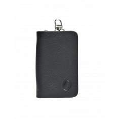 Oxhide Car Keys Pouch Mini Book - Top Grain Leather -J0059 - Black