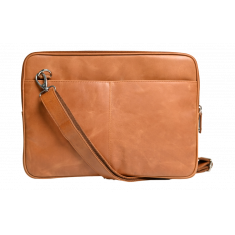 Oxhide Vintage Leather SLIM Laptop Bag -Minimalist Tan - J67 - Without Handle