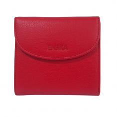 Wallet Women Short Leather - Black Compact Wallet for Women- Cow Leather Wallet for Women - Oxhide RED Wallet J0017