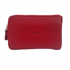 Leather Card Holder - Leather Key Pouch - Leather Coin Pouch - Leather Coin Case - Oxhide RED J0053