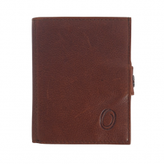 Oxhide Compact wallet in Vintage Leather in Brown colour with coin pouch-OXHIDE J0086 BROWN 