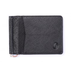 Money Clip Wallet Men -- Full Grain Leather wallet - MC01 Oxhide Black