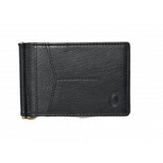 Money Clip Wallet Men - Full Grain Leather wallet - MC01 Oxhide Black