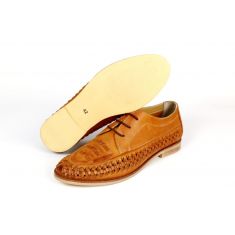 Casual Smart Braided Leather Shoes Tan