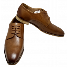 Formal Mens Leather Shoes Perf Brown