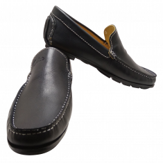 Mens Leather Shoes Loafers in Style Black