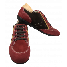Smart Mens Red Sneakers in Suede Leather