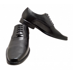 Formal Mens Leather Shoes Perf Black