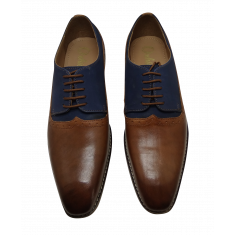 Formal Mens Leather Shoes Classic Borgue - Brown and Blue