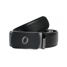 Automatic Black Leather Belt - Real Leather Ratchet Belt - Men Leather Belt with Auto Lock Buckle - TRACK BELT - Auto Lock Black Belt  ABB3G Oxhide 