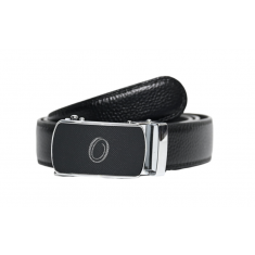 Mens Automatic Leather Belt - Real Leather Ratchet Belt - Men Leather Belt with Auto Lock Buckle - TRACK BELT - Belt without hole - Auto Lock BLACK Belt ABB3D Oxhide
