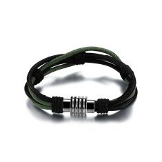 Oxhide Leather Bracelet Green Ropes