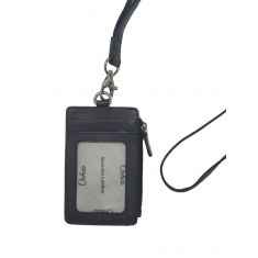 Oxhide Leather Lanyard/ID cardholder/Wallet/Leather sling in Black colour - J0025 Black