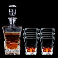 Whisky Decanter - Whisky Glass Set - Wine Decanter Gift Set - Wine Carafe - Whisky Holder / Tumbler CG-56