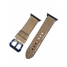 Leather Apple watch strap L.brn Designer 42,44,45 mm - OXHIDE