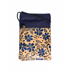 Sling Bag Canvas Black - Canvas Bag Women - Canvas Leather Bag - Cross body Bag Women - 5706 Blue