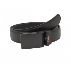 Real Leather Ratchet Belt 30mm or 3 cm- Men Leather Belt with Auto Lock Buckle - TRACK BELT - Auto Lock Black Belt - BLA16 Black