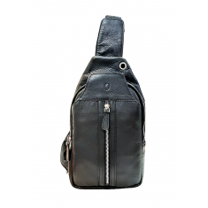 Oxhide Leather Men's Chest Bag - Travel Bag - Bikers Bag - Lightweight Anti-Theft Bag - Oxhide 10026 Black