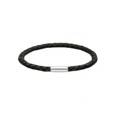 Oxhide Leather Bracelet Braided Black - Oxhide 4mm width